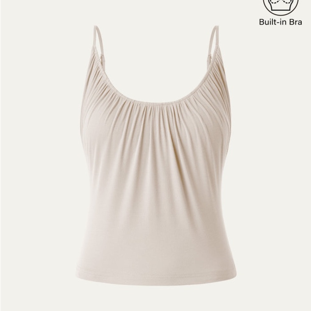 OGL Eco-SkinKiss Scoop Neck Gathered Spaghetti Brami Top XL